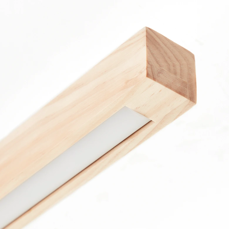Deckenleuchte Anabelle, braun, 62 x 6,5 cm, Holz LED-Lampe 