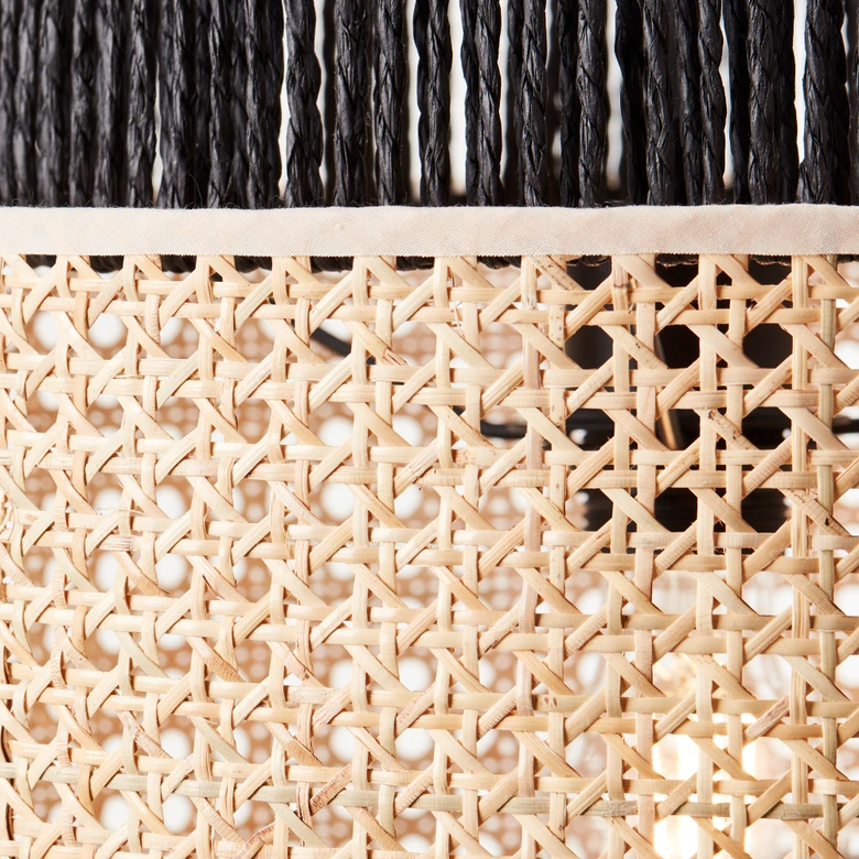 Pendelleuchte Anastasia, braun, 134,5 x 36 cm, Rattan Pendellampe 