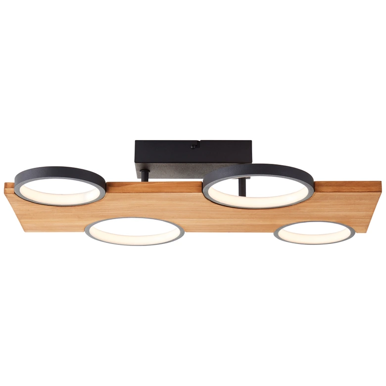 Deckenleuchte Elena, braun, 55 x 34,6 cm, Holz LED-Deckenleuchte, dimmbar 