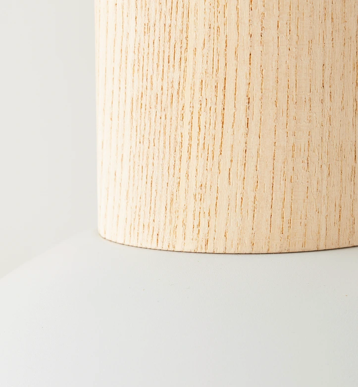Pendelleuchte Emil, beige, 120 x 34 cm, Holz Pendel-lampe, dimmbar 