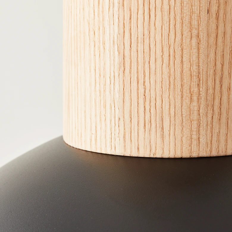 Pendelleuchte Emil, schwarz/braun, 120 x 34 cm, Holz Pendel-lampe, dimmbar 