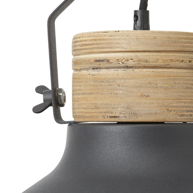 Pendelleuchte Florian, schwarz, 133 x 33 cm, Holz Pendelleuchte 