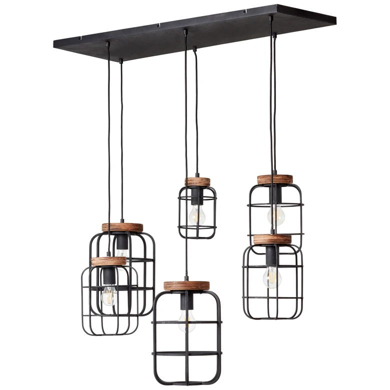 Pendelleuchte Inga, braun, 130 x 110 cm, Holz Pendellampe 