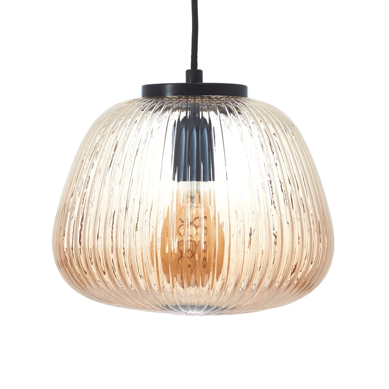 Pendelleuchte Junis, braun, 176 x 25 cm, Glas Pendelleuchte 