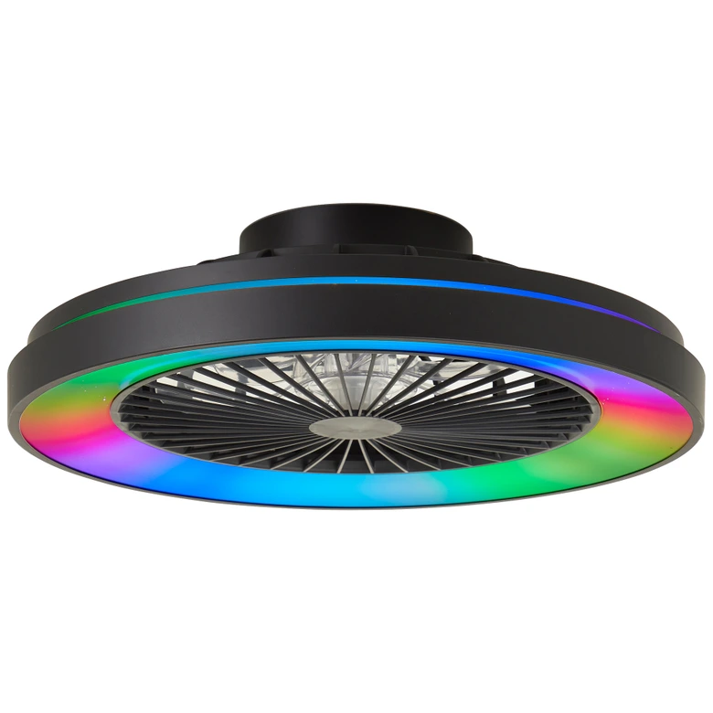 Deckenleuchte Levin, schwarz, 13,7 x 48,5 cm, Deckenventilator mit LED 