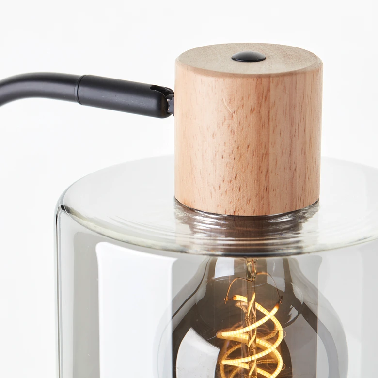Tischleuchte Tim, braun, 50 x 18 cm, Glas Moderne tischlampe 