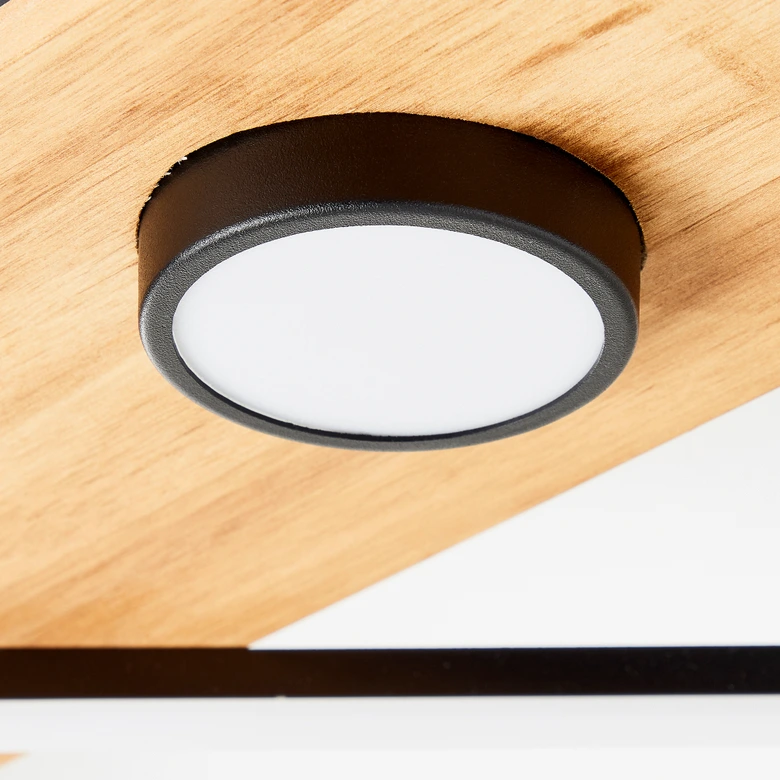 Deckenleuchte Vincent, braun, 70,7 x 35,4 cm, Holz Lampe 