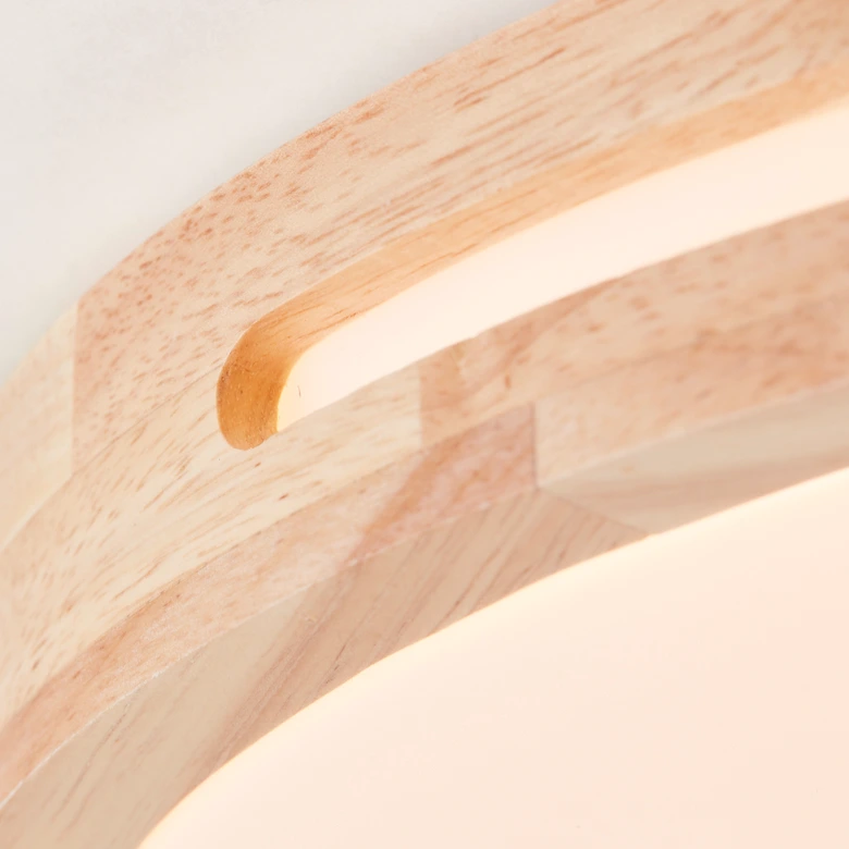 LED Deckenleuchte Viola, braun, Ø 39 cm, Holz Innenleuchte 