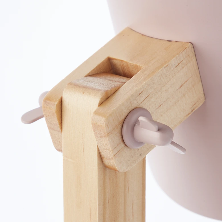 Tischleuchte Paul, rosa, 44 x 16 cm, Holz Tischlampe 