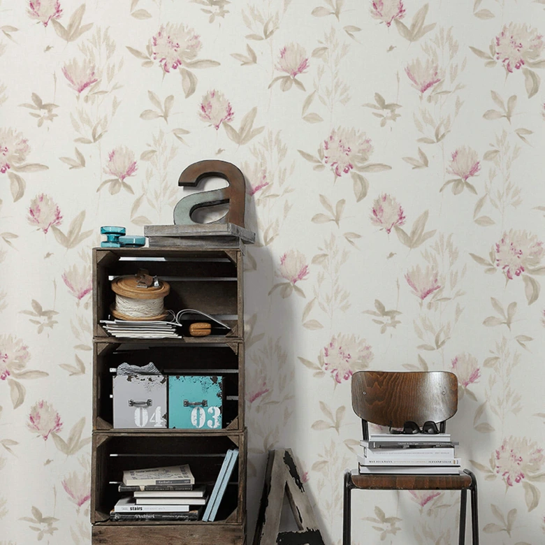 Designdschungel by Laura N. Vliestapete Blumentapete floral beige, metallic, lila 