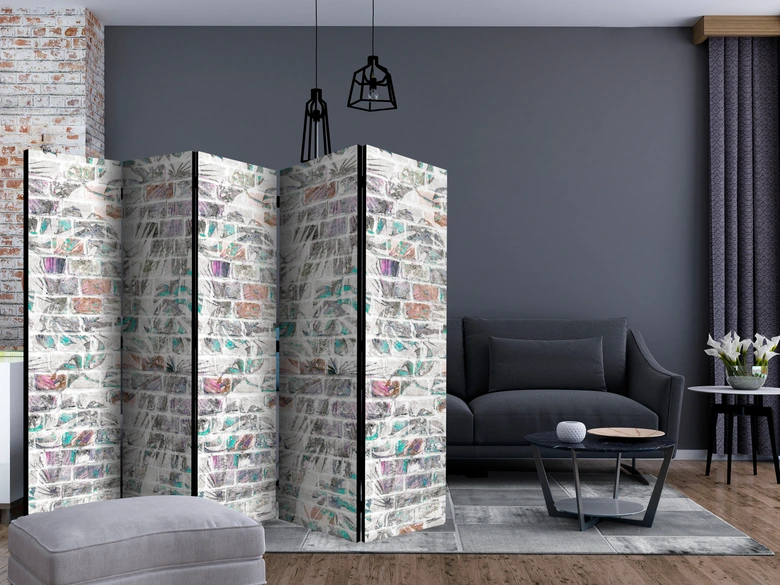 Paravent, Raumteiler freistehend, Trennwand - Tropische Wand 