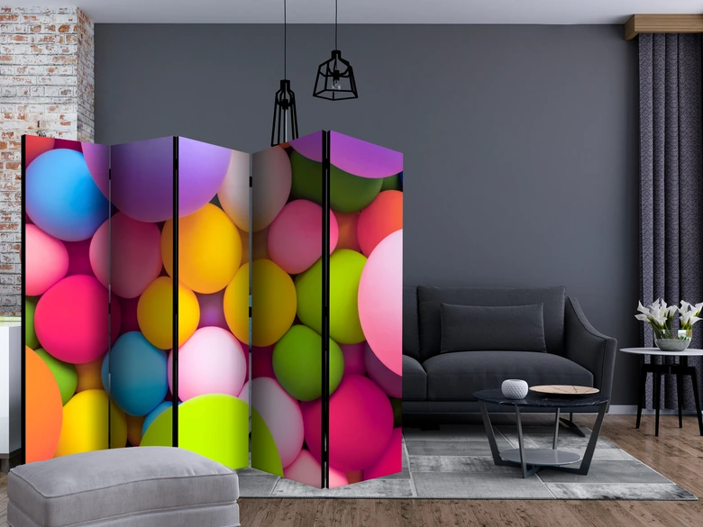 Paravent Séparation de pièce - Balles colorées , 3 pièces 