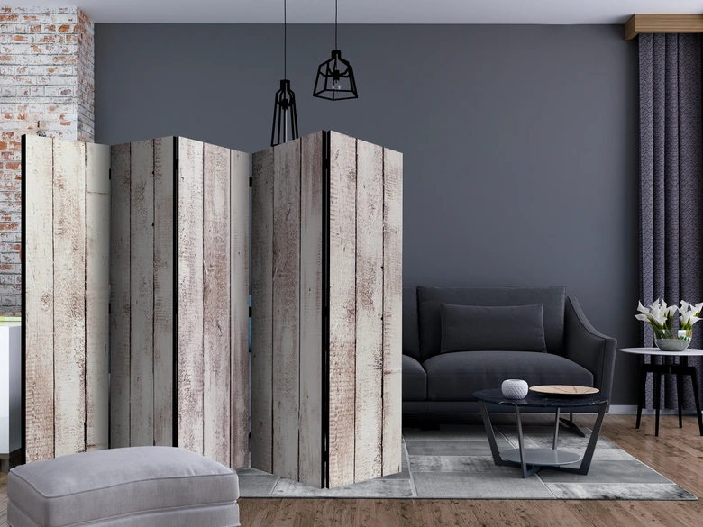 Paravent, Raumteiler freistehend, Trennwand - Edles Holz 