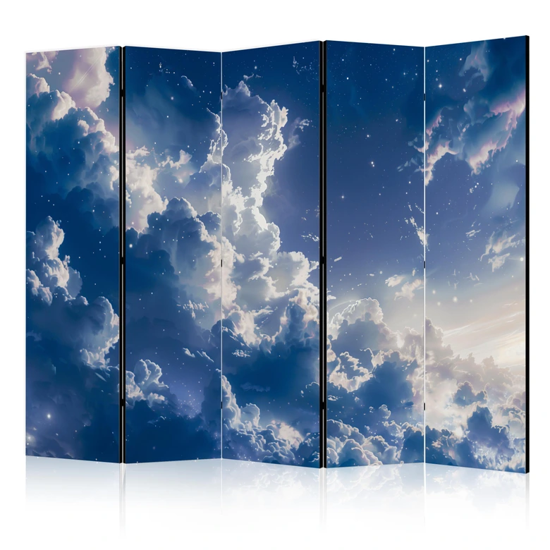 Paravent, Raumteiler freistehend, Trennwand - Starry Clouds and Gentle Light Over a Corner of the Sky 