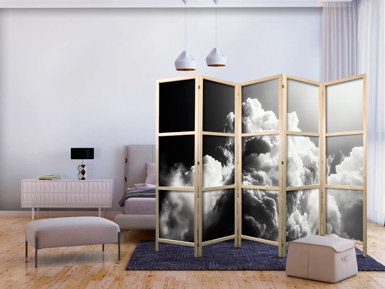 Japanischer Paravent, Raumteiler freistehend, Trennwand - Clouds Like from Dreams 