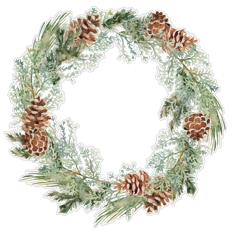 Sticker pour fenêtre Couronne de Noël  