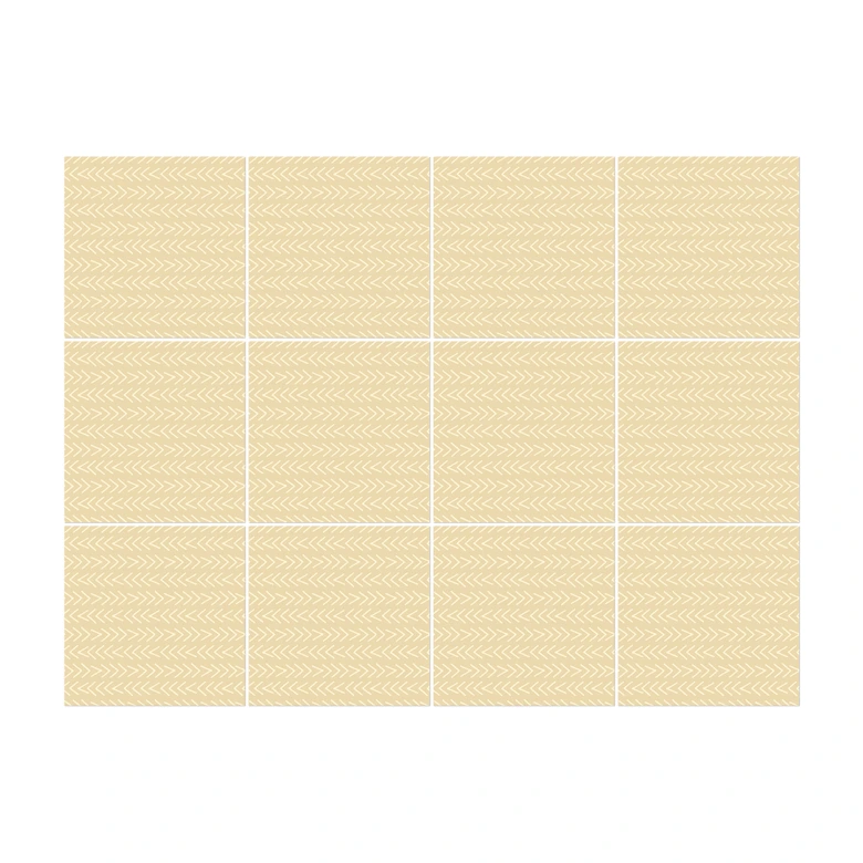 Kakeldekorer Boho - Fiskbensmönster enkelt - sand (matt) - set om 12 Matt | 20x20 cm