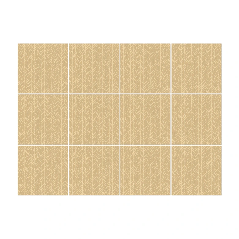 Kakeldekorer fiskbensmönster filigran - sand (matt) - set om 12 Matt | 15x15 cm