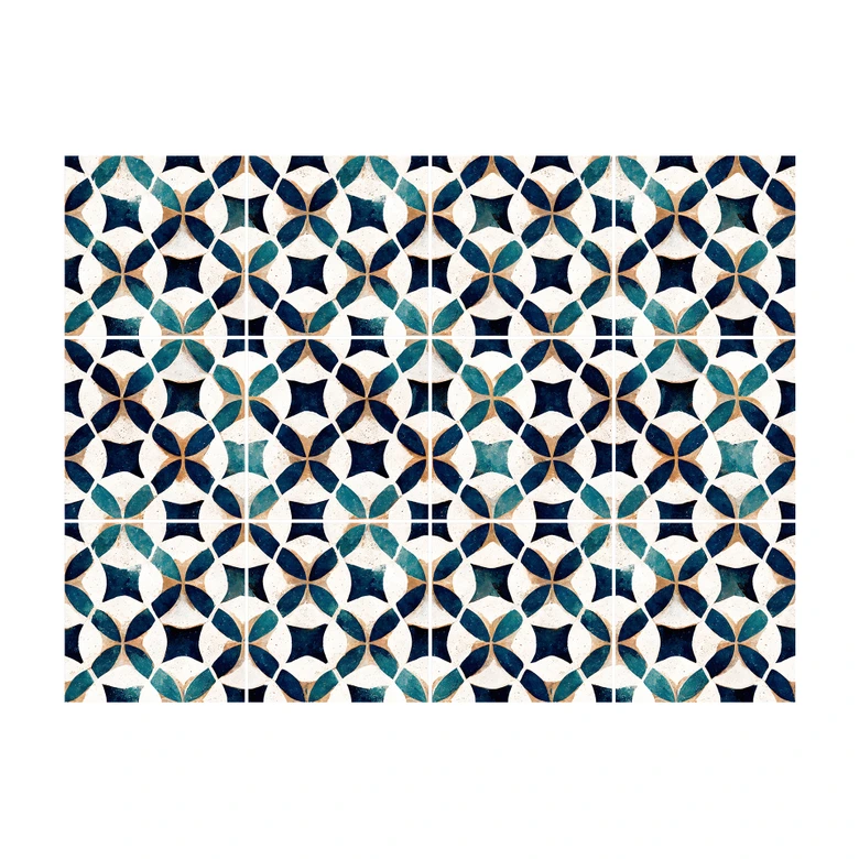 Fliesenaufkleber Portugiesisches Muster Azulejo - Treechild - 12er Set 