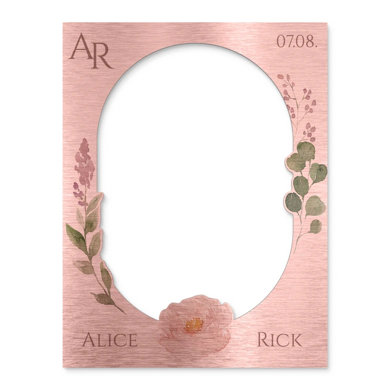 Fotorahmen Hochzeit Vintage Blumen - personalisierbar 