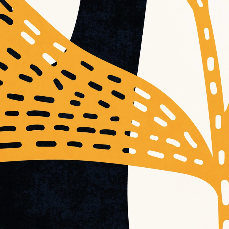 Fototapet med abstrakta växter i van Gogh-stil - Kubistika 