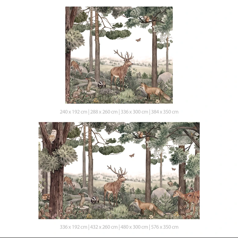 Fototapete Kikki Belle - Heimische Tiere im Wald 