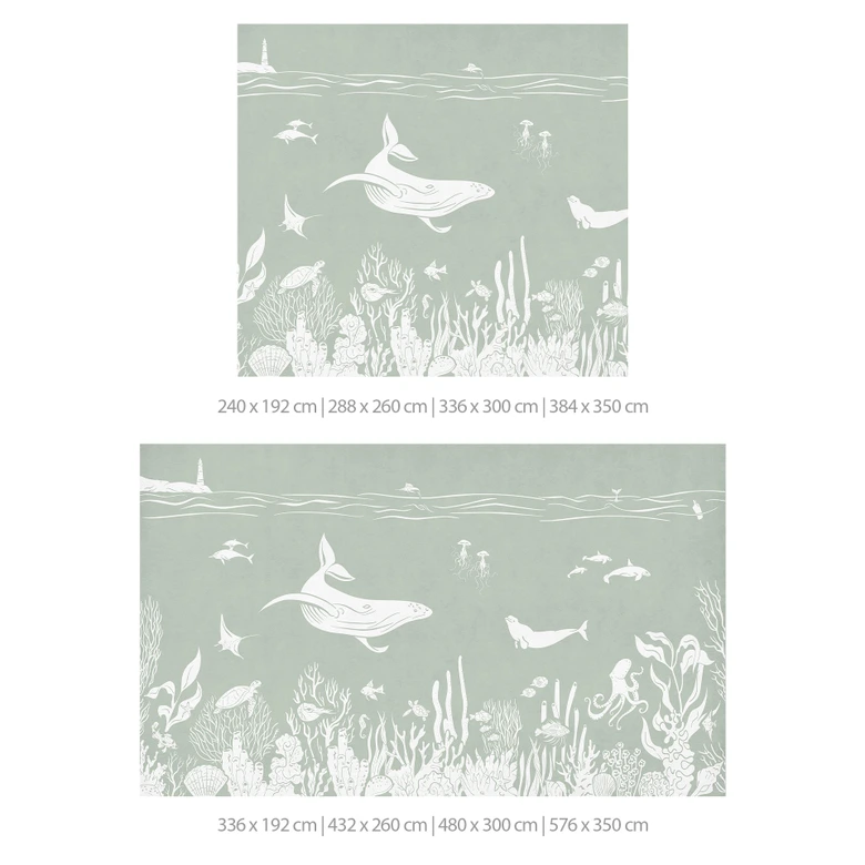 Fototapete Korallenriff und Meerestiere - Eine Reise ins Grüne - Kikki Belle 