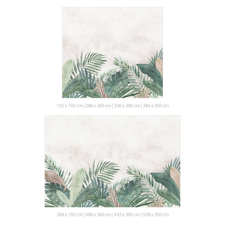 Jungle Leaves Green Watercolour | Jungle Fototapet - Bloomery Decor 