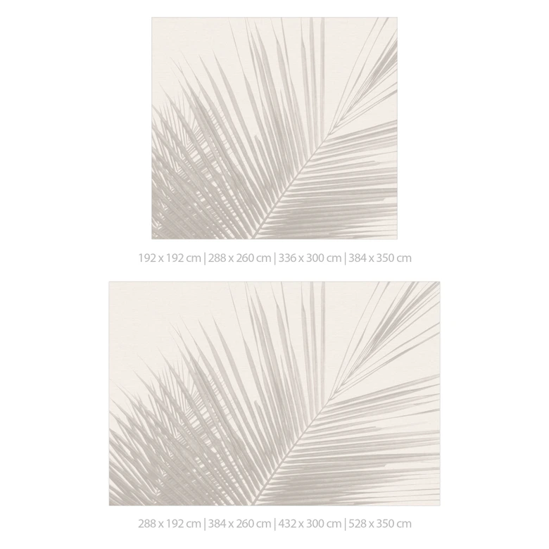 Boho Fototapete Palmenblätter in Leinenoptik - Bloomery Decor 