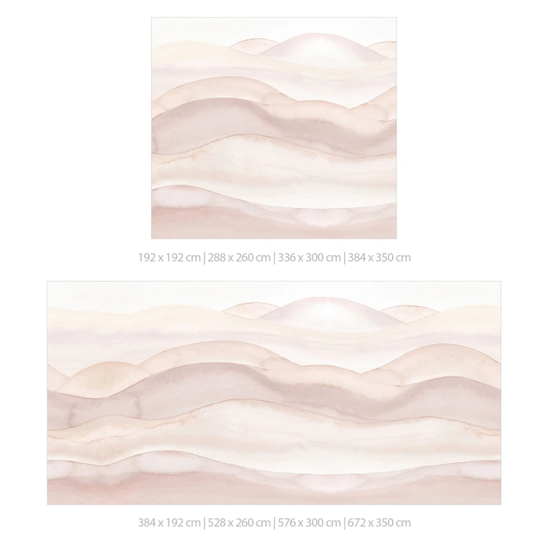 Fototapete Skandi - Sanfte Hügel in Aquarell - Bloomery Decor 