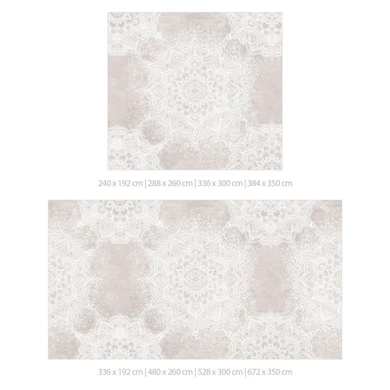 Wall Mural Gentle Mandala on Gray-Beige - Bloomery Decor 