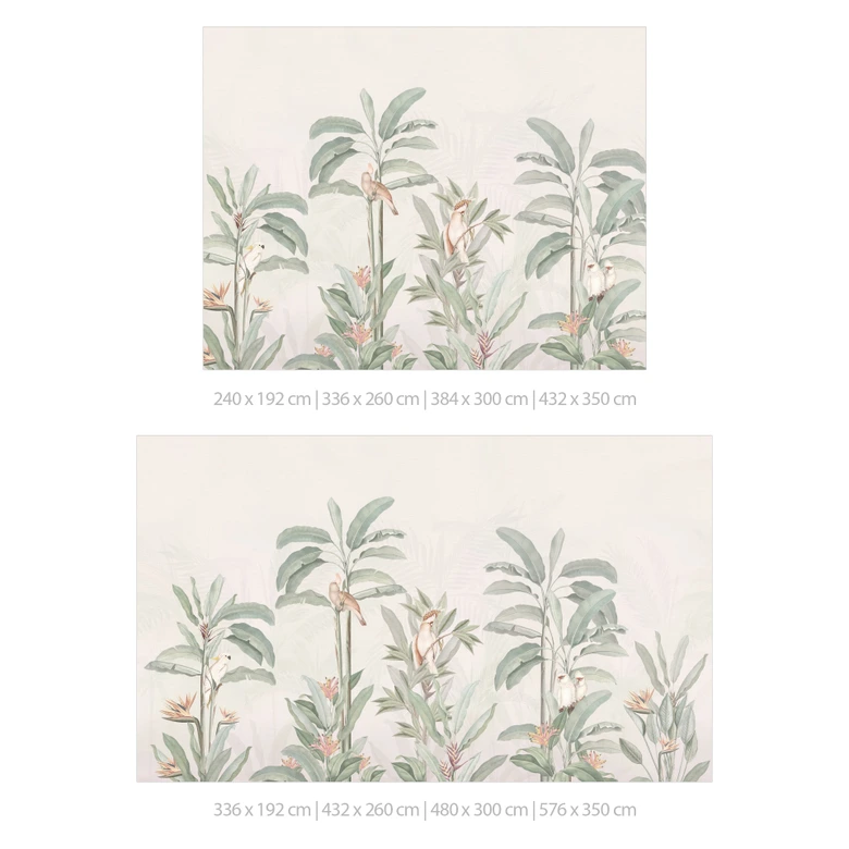 Jungle Papier peint forêt tropicale avec cacatoès - Bloomery Decor 