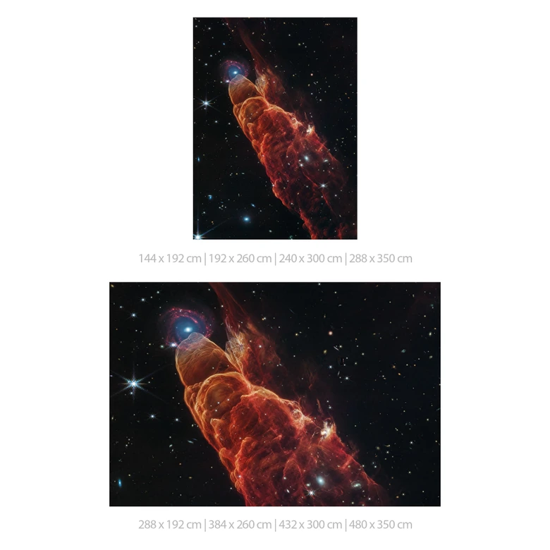 Fototapete James Webb Telescope - Kosmischer Wirbelsturm Herbig Haro 49/50 