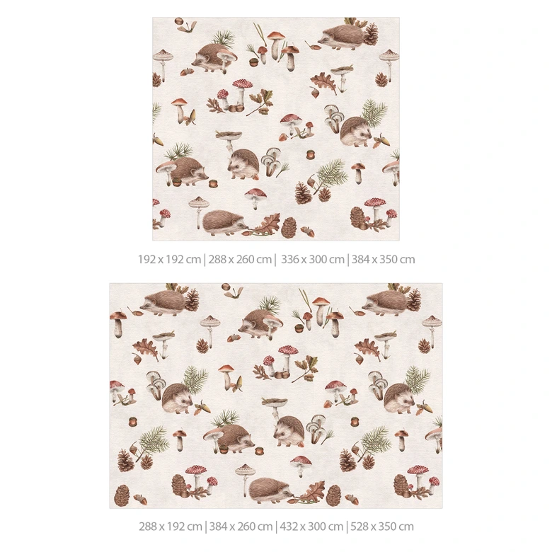 Papel pintado Dulces erizos en el bosque de otoño - Kikki Belle 