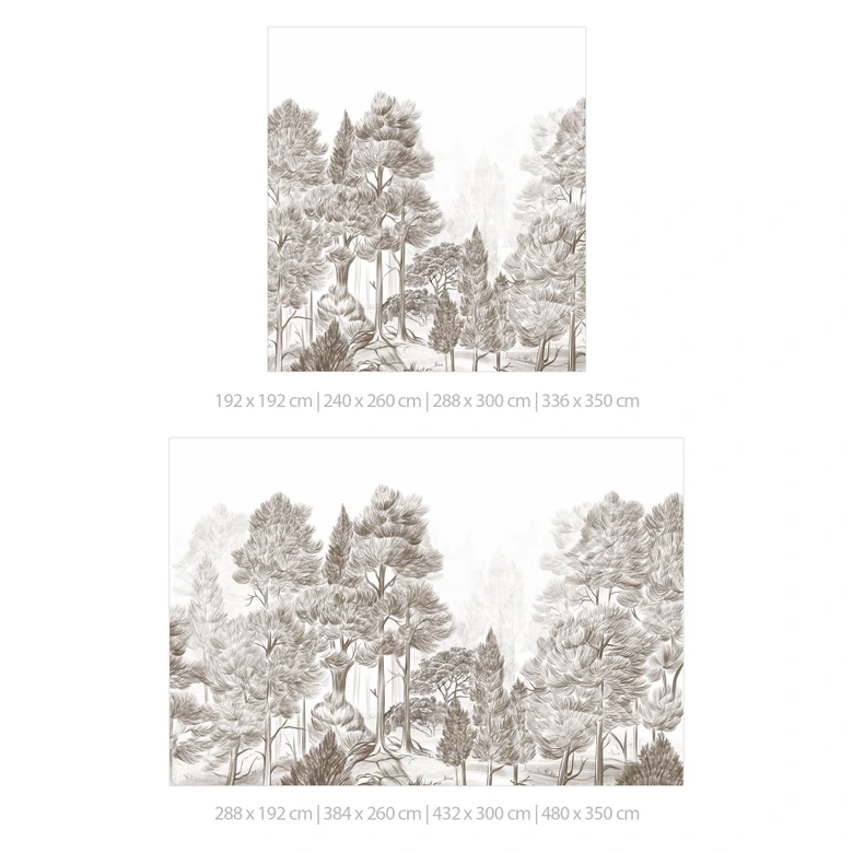 Fototapete Wald mit Waldlandschaft in Beige - Ms Tiff 