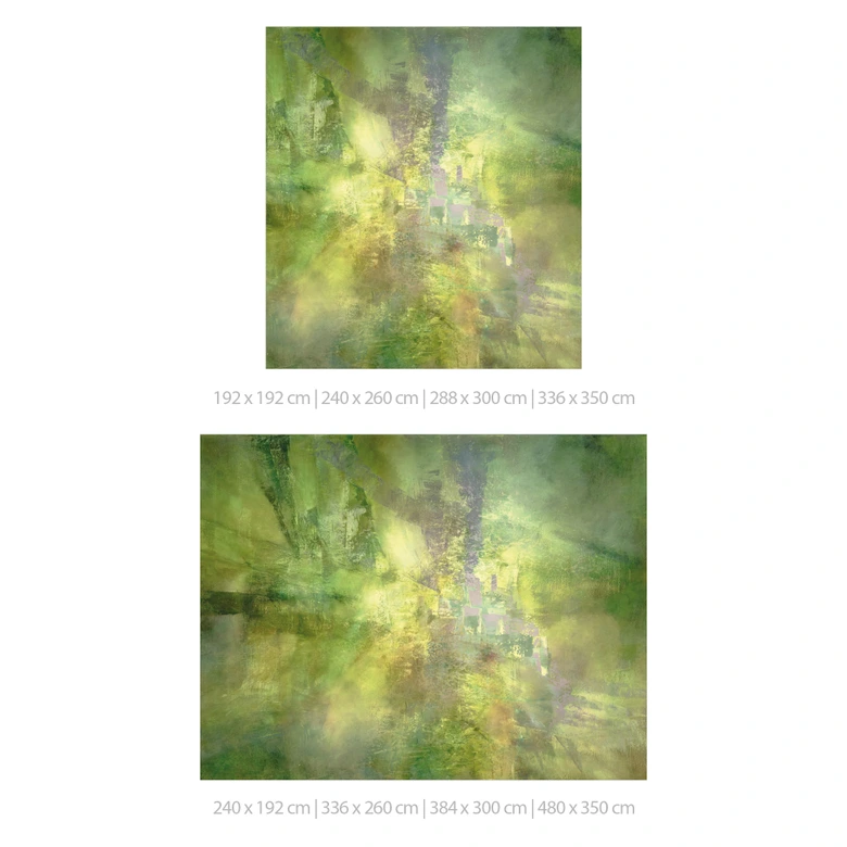 Wall Mural non-woven wallpaper - play of colors in gold green - Schmucker 
