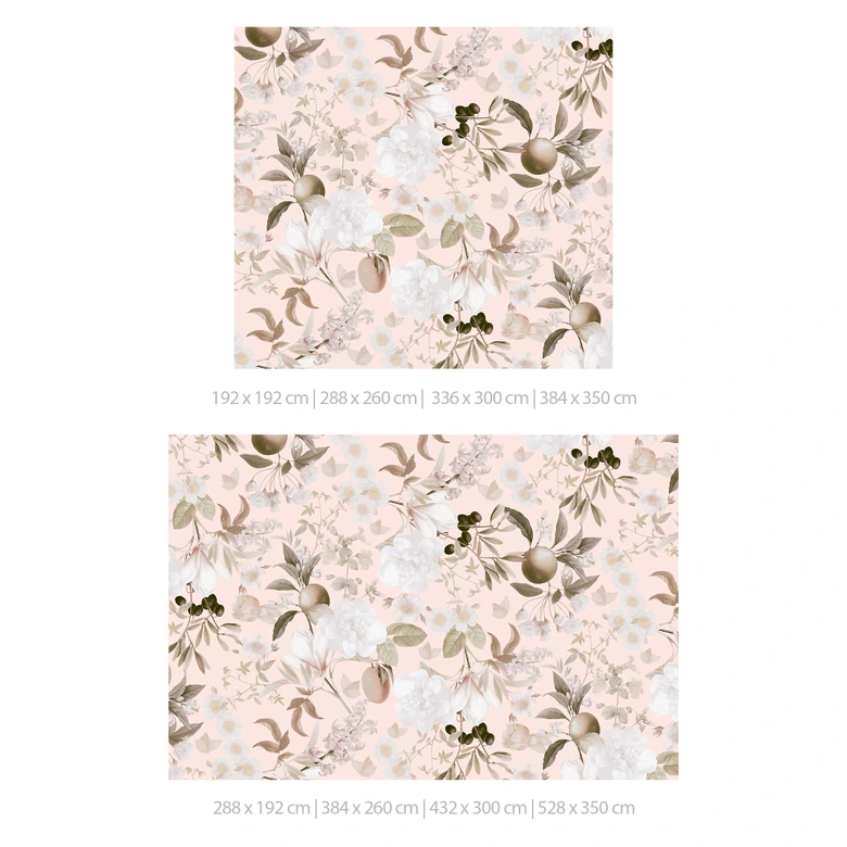 Fotobehang Boho illustratie met bloemen en fruit - UN Designs 