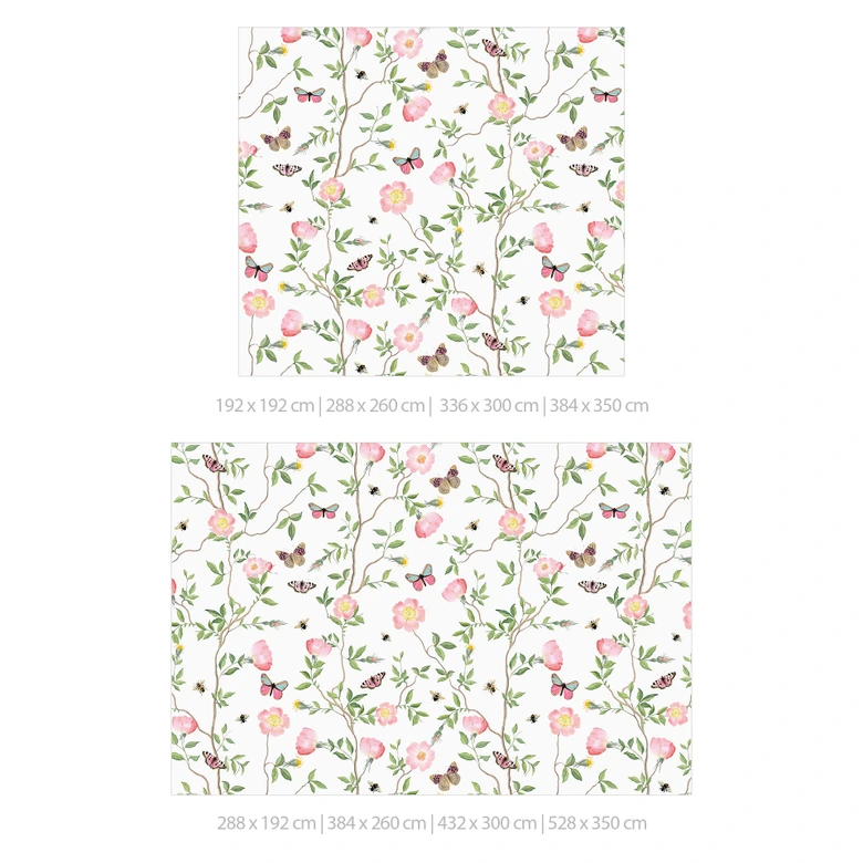 Rosas de Navidad rosadas en primavera - fotomural - UN Designs 