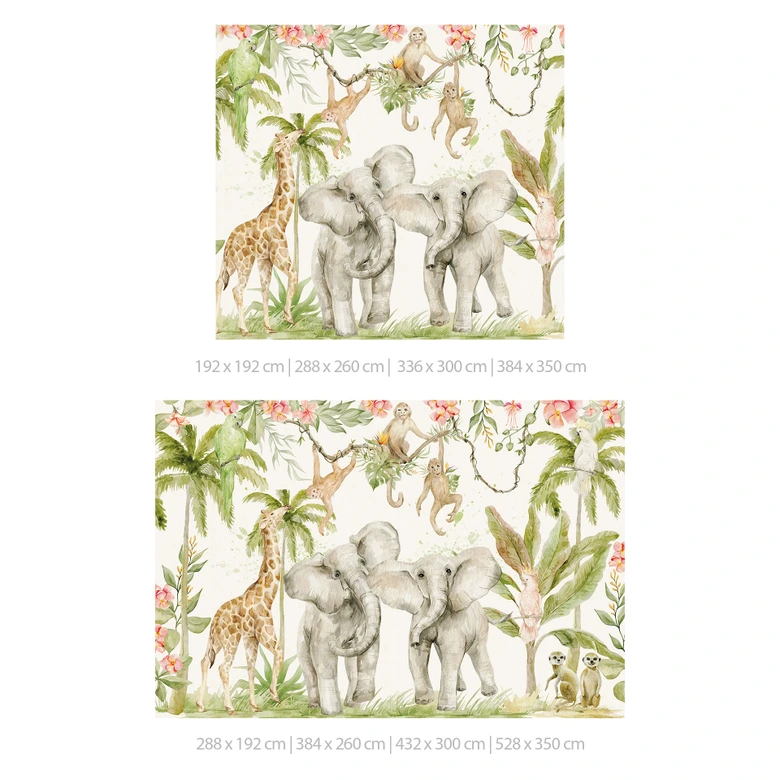 Fototapet Dyr i den tropiske jungle - UN Designs 