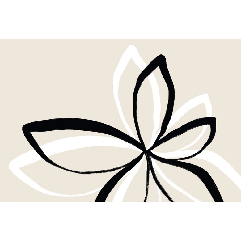 Fototapete uplusmestudio - Line Art - Die doppelte Blüte 