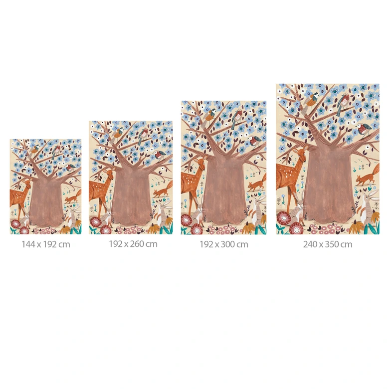 Fotobehang Levensboom met bosdieren - Bonne Müller 
