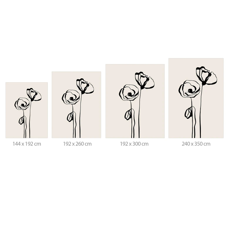 Fototapete Blumentapete Line Art Zwei Mohnblumen - Cats & Dotz 
