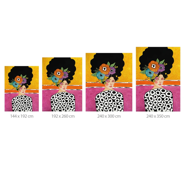 Wall Mural Woman with colorful flower crown - Hülya 