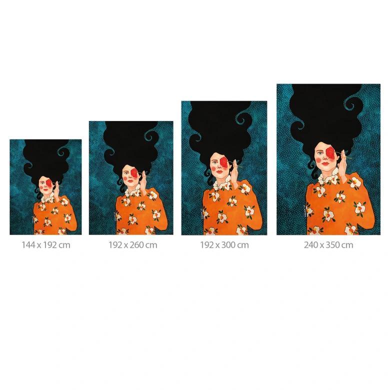 Fototapete Porträt - Geheimnisvolle Frau mit Rose - Hülya 