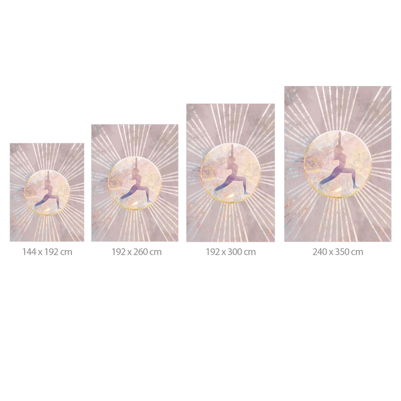 Fototapete Yoga Sonnengruß rosa | roségold - Manovski 