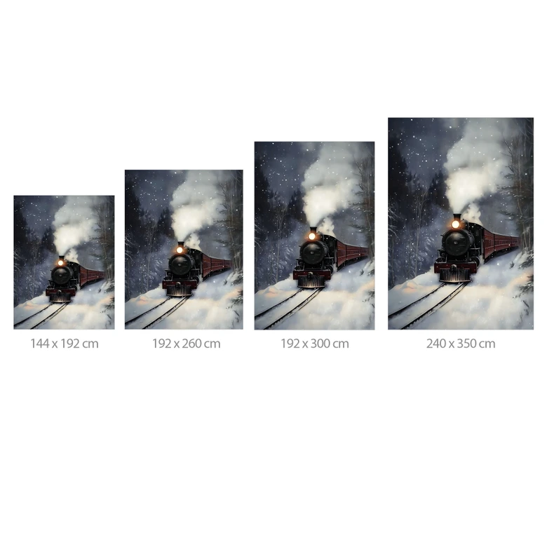 Fototapete Winterlandschaft - Dampflok im verschneiten Wald - Melloi Art Prints 