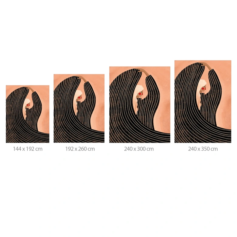 Wall Mural Woman with black striped dress - Müller 