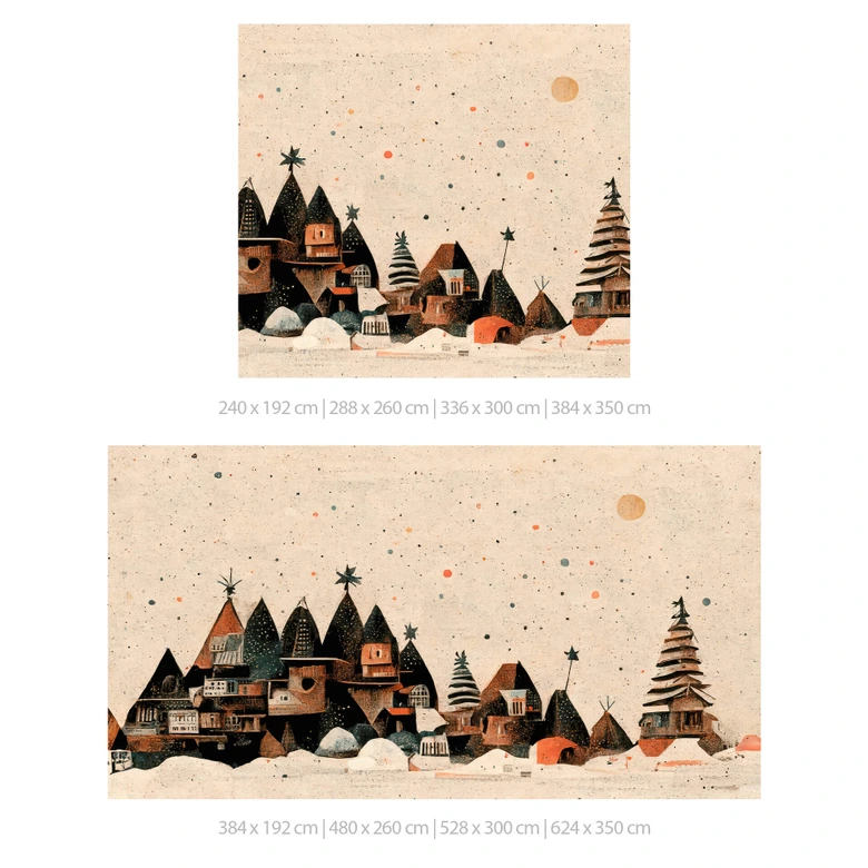 Fotobehang Treechild - Kerst in het Dorp 