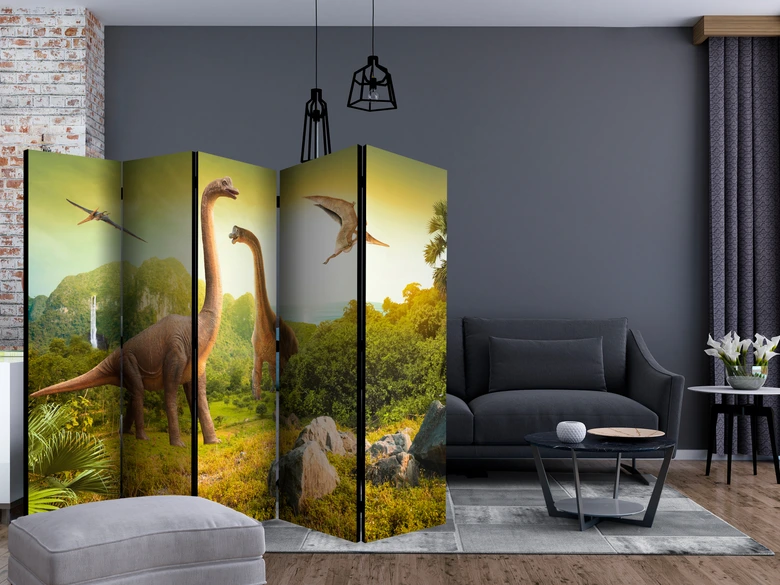 Paravent Séparation de pièce - Au royaume des dinosaures, 3 pièces 
