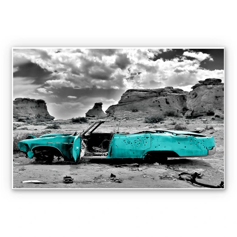 Wandbild Roter Cadillac 